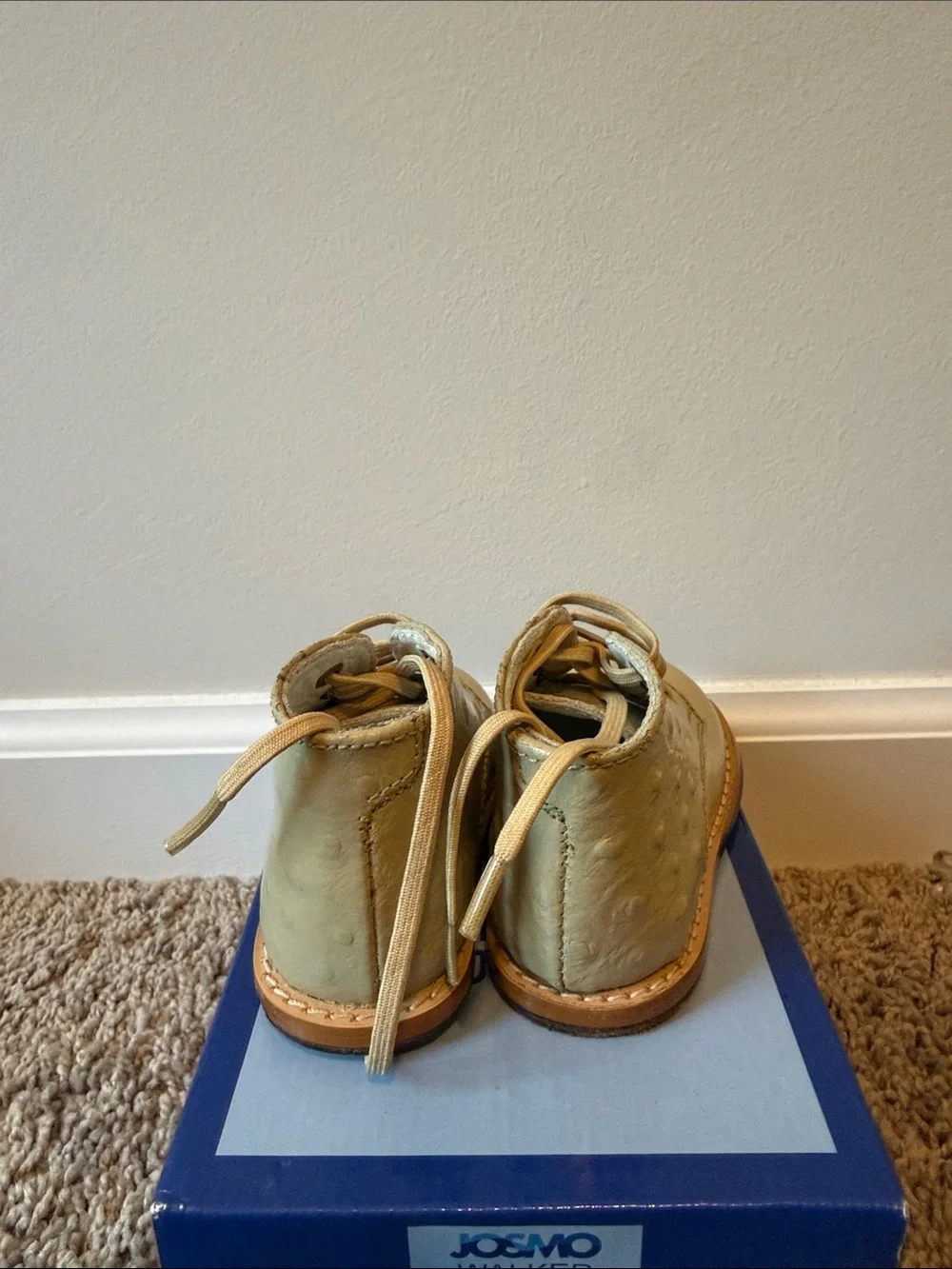 JosmO Walker Kids Yellow Lace-Up Leather Boots